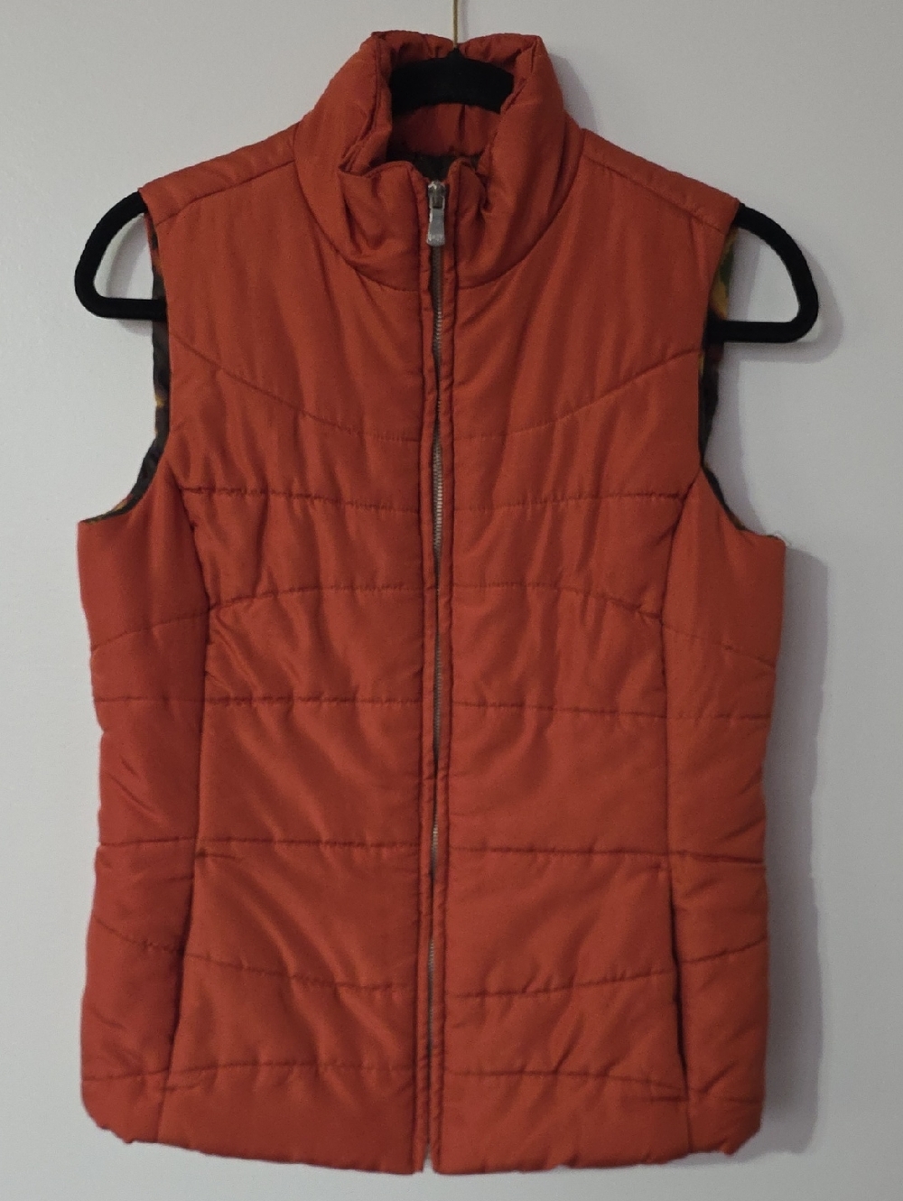 Rust Orange Quilted Puffer Vest
